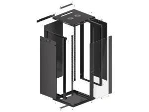 LANBERG 19" RACKOVÁ SKŘÍŇ PRO MONTÁŽ NA STĚNU 27U/600X600 (FLAT PACK) ČERNÁ V2 - obrázek 8