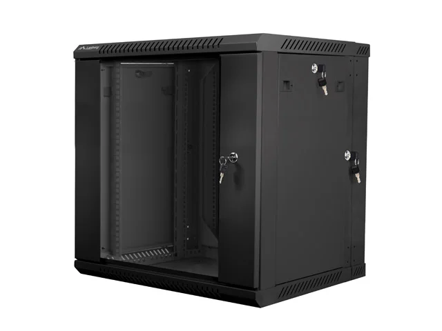 LANBERG RACKOVÁ SKŘÍŇ 19" DVOUDÍLNÁ NÁSTĚNNÁ 12U/600X600 (FLAT PACK) ČERNÁ
