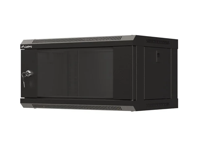 LANBERG RACKOVÁ SKŘÍŇ 19" NÁSTĚNNÁ 4U/540X350 (FLAT PACK) S PROSKLENÝMI DVEŘMI ČERNÁ