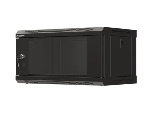 LANBERG RACKOVÁ SKŘÍŇ 19" NÁSTĚNNÁ 4U/540X350 (FLAT PACK) S PROSKLENÝMI DVEŘMI ČERNÁ