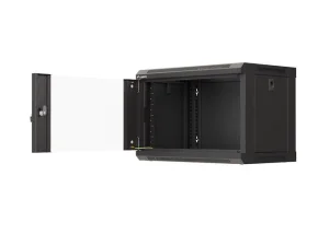 LANBERG 19" RACKOVÁ SKŘÍŇ PRO MONTÁŽ NA STĚNU 6U/540X350 (FLAT PACK) S PROSKLENÝMI DVEŘMI ČERNÁ - obrázek 3