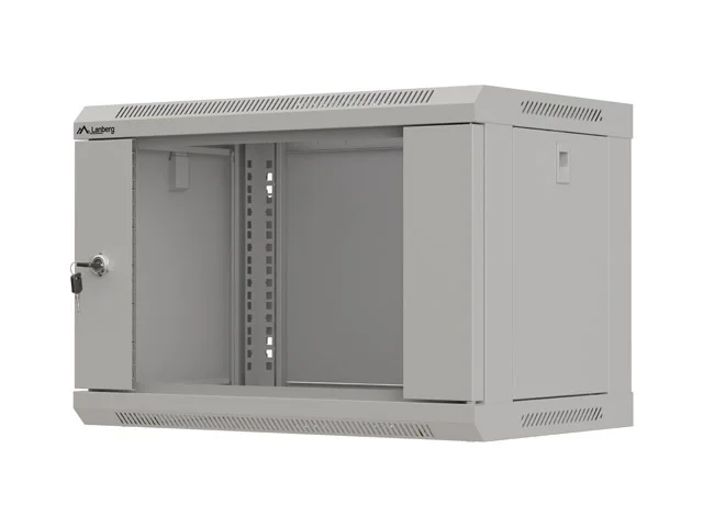 LANBERG 19" RACKOVÁ SKŘÍŇ PRO MONTÁŽ NA STĚNU 6U/540X350 (FLAT PACK) S PROSKLENÝMI DVEŘMI ŠEDÁ