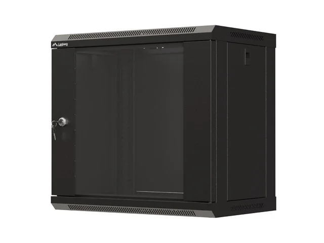 LANBERG 19" RACKOVÁ SKŘÍŇ PRO MONTÁŽ NA STĚNU 9U/540X350 (FLAT PACK) S PROSKLENÝMI DVEŘMI ČERNÁ