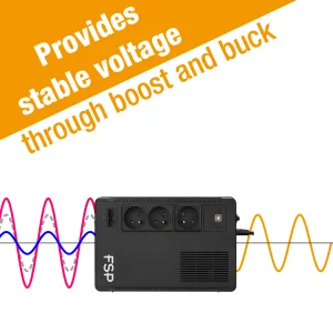 FSP UPS ECO 800 FR, 800 VA / 480 W, USB, RJ45, line interactive - obrázek 6