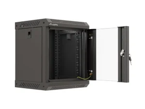 LANBERG RACKOVÁ SKŘÍŇ 10" PRO MONTÁŽ NA STĚNU 6U/300X300 (FLAT PACK) S PROSKLENÝMI DVEŘMI ČERNÁ - obrázek 3