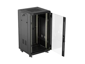 LANBERG INSTALAČNÍ SKŘÍŇOVÝ ROZVADĚČ 19" 22U 600X600 ČERNÉ SKLENĚNÉ DVEŘE (PLOCHÉ BALENÍ) - obrázek 4