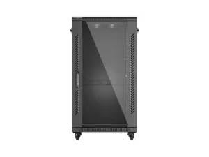 LANBERG INSTALAČNÍ SKŘÍŇOVÝ ROZVADĚČ 19" 22U 600X600 ČERNÉ SKLENĚNÉ DVEŘE (PLOCHÉ BALENÍ) - obrázek 6