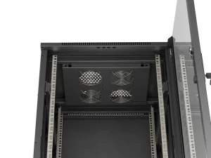 LANBERG INSTALAČNÍ SKŘÍŇOVÝ ROZVADĚČ 19" 22U 600X600 ČERNÉ SKLENĚNÉ DVEŘE (PLOCHÉ BALENÍ) - obrázek 10