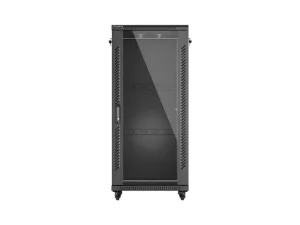 LANBERG 19" VOLNĚ STOJÍCÍ RACKOVÁ SKŘÍŇ 27U/600X600 (FLAT PACK) S PROSKLENÝMI DVEŘMI ČERNÁ - obrázek 12