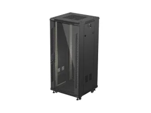 LANBERG 19" VOLNĚ STOJÍCÍ RACKOVÁ SKŘÍŇ 27U/600X600 (FLAT PACK) S PROSKLENÝMI DVEŘMI ČERNÁ