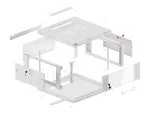 LANBERG RACKOVÁ SKŘÍŇ 19" PRO MONTÁŽ NA STĚNU 4U/600X600 (FLAT PACK) V2 ŠEDÁ - obrázek 5