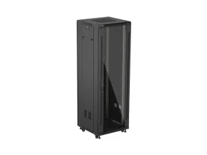 LANBERG 19" VOLNĚ STOJÍCÍ RACKOVÁ SKŘÍŇ 37U/600X600 (FLAT PACK) S PROSKLENÝMI DVEŘMI ČERNÁ - obrázek 3