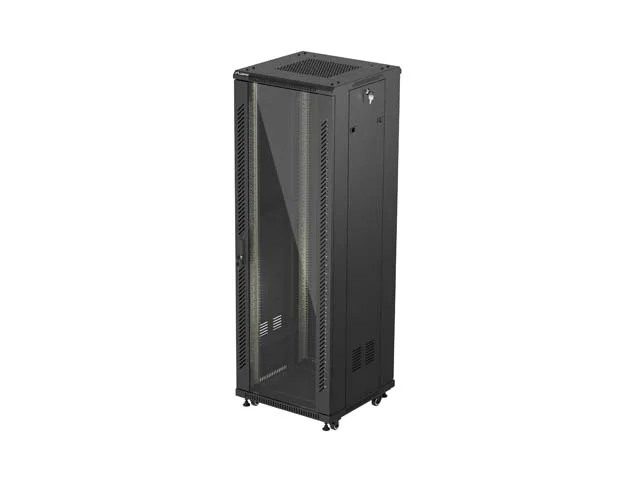 LANBERG 19" VOLNĚ STOJÍCÍ RACKOVÁ SKŘÍŇ 37U/600X600 (FLAT PACK) S PROSKLENÝMI DVEŘMI ČERNÁ