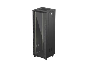LANBERG 19" VOLNĚ STOJÍCÍ RACKOVÁ SKŘÍŇ 37U/600X600 (FLAT PACK) S PROSKLENÝMI DVEŘMI ČERNÁ