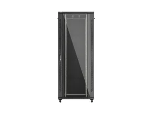 LANBERG 19" VOLNĚ STOJÍCÍ RACKOVÁ SKŘÍŇ 42U/800X1000 (FLAT PACK) S PROSKLENÝMI DVEŘMI ČERNÁ - obrázek 2