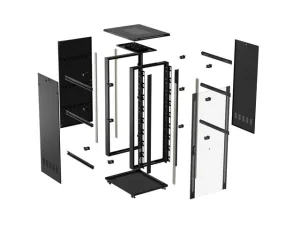 LANBERG 19" VOLNĚ STOJÍCÍ RACKOVÁ SKŘÍŇ 42U/800X1000 (FLAT PACK) S PROSKLENÝMI DVEŘMI ČERNÁ - obrázek 4