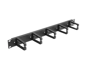 LANBERG 19" PANEL PRO SPRÁVU KABELŮ S 5 PLASTOVÝMI DRŽÁKY 1U TYP B ČERNÝ - obrázek 3