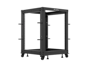 LANBERG OTEVŘENÝ RACK 15U 19" 600X600-1100 NASTAVITELNÝ ČERNÝ - obrázek 3
