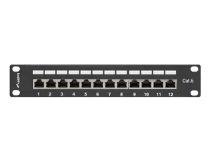 LANBERG PATCH PANEL 12PORT 1U 10" CAT.6 FTP STÍNĚNÝ ČERNÝ - obrázek 2