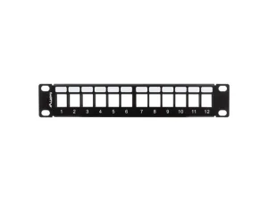 LANBERG PATCH PANEL 12 PORTŮ 1U S ORGANIZÉREM PRO KEYSTONE MODULY ČERNÝ - obrázek 4