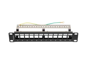 LANBERG PATCH PANEL 12 PORTŮ 1U 19" FTP PRO MODULY KEYSTONE ČERNÝ V2 - obrázek 4