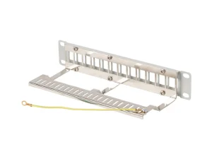 LANBERG PATCH PANEL 12 PORTŮ 1U 10" FTP PRO MODULY KEYSTONE ŠEDÝ V2 - obrázek 4