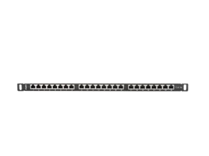 LANBERG PATCH PANEL 24 PORTŮ 0,5U 19" CAT.5E FTP STÍNĚNÝ ČERNÝ - obrázek 2