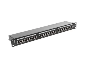 LANBERG PATCH PANEL 24 PORTŮ 1U 19" CAT.5E FTP STÍNĚNÝ ČERNÝ - obrázek 3