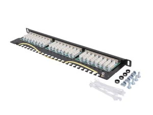 LANBERG PATCH PANEL 24 PORTŮ 0,5U 19" CAT.6 FTP STÍNĚNÝ ČERNÝ - obrázek 2