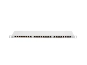 LANBERG PATCH PANEL 24 PORTŮ 0,5U 19" CAT.6 FTP STÍNĚNÝ ŠEDÝ