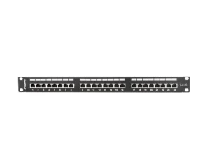 LANBERG PATCH PANEL 24 PORTŮ 1U 19" CAT.6 FTP STÍNĚNÝ ČERNÝ - obrázek 2