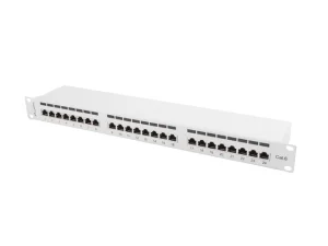LANBERG PATCH PANEL 24 PORTŮ 1U 19" CAT.6 FTP STÍNĚNÝ ŠEDÝ - obrázek 3