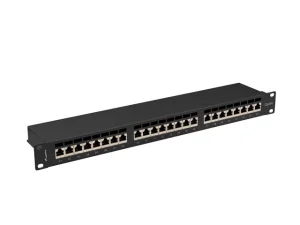LANBERG PATCH PANEL 24 PORTŮ 1U 19" CAT.6A FTP STÍNĚNÝ ČERNÝ - obrázek 2