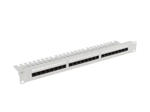 LANBERG PATCH PANEL 24 PORTŮ 1U 19" CAT.5E UTP S POLICÍ ŠEDÝ - obrázek 2