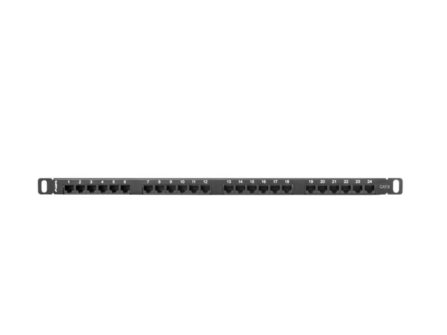 LANBERG PATCH PANEL 24 PORTŮ 0,5U 19" CAT.6 UTP ČERNÝ LANBERG