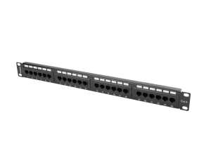 LANBERG PATCH PANEL 24 PORTŮ 1U 19" CAT.6 UTP ČERNÝ - obrázek 3