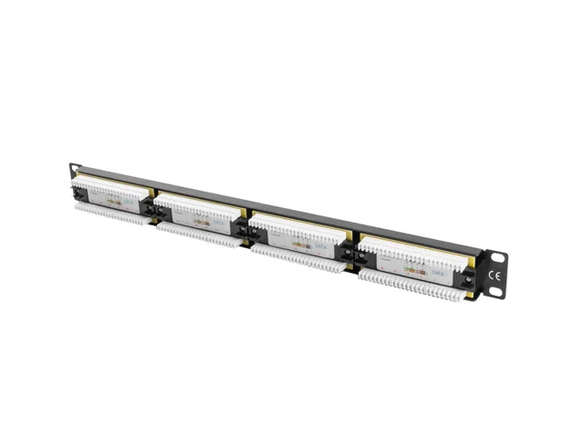 LANBERG PATCH PANEL 24 PORTŮ 1U 19" CAT.6 UTP ČERNÝ
