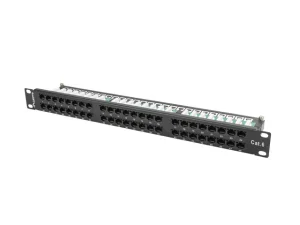 LANBERG PATCH PANEL 48 PORTŮ 1U 19" CAT.6 UTP ČERNÝ