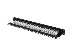 LANBERG PATCH PANEL 24 PORTŮ 1U 19" CAT.6 UTP S POLICÍ ČERNÝ - obrázek 5