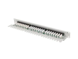 LANBERG PATCH PANEL 24 PORTŮ 1U 19" CAT.6 UTP S POLICÍ ŠEDÝ - obrázek 2
