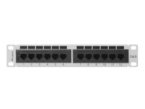 LANBERG PATCH PANEL 12PORT 1U 10" CAT.6 UTP ŠEDÝ - obrázek 2