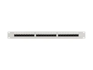 LANBERG PATCH PANEL 24 PORTŮ 1U 19" CAT.6A UTP S POLICÍ ŠEDÝ - obrázek 3