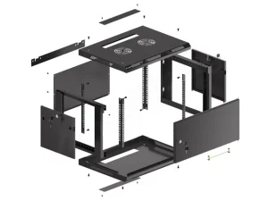 LANBERG RACKOVÁ SKŘÍŇ 19" PRO MONTÁŽ NA STĚNU 6U/600X450 PRO VLASTNÍ MONTÁŽ S KOVOVÝMI DVEŘMI ČERNÁ - obrázek 11