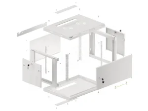 LANBERG RACKOVÁ SKŘÍŇ 19" PRO MONTÁŽ NA STĚNU 6U/600X450 PRO VLASTNÍ MONTÁŽ S KOVOVÝMI DVEŘMI ŠEDÁ - obrázek 7