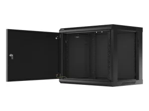 LANBERG 19" RACKOVÁ SKŘÍŇ PRO MONTÁŽ NA STĚNU 9U/600X450 PRO VLASTNÍ MONTÁŽ S KOVOVÝMI DVEŘMI ČERNÁ - obrázek 10