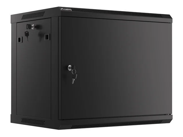 LANBERG 19" RACKOVÁ SKŘÍŇ PRO MONTÁŽ NA STĚNU 9U/600X450 PRO VLASTNÍ MONTÁŽ S KOVOVÝMI DVEŘMI ČERNÁ