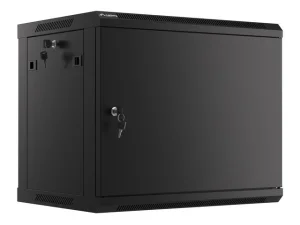 LANBERG 19" RACKOVÁ SKŘÍŇ PRO MONTÁŽ NA STĚNU 9U/600X450 PRO VLASTNÍ MONTÁŽ S KOVOVÝMI DVEŘMI ČERNÁ