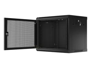 LANBERG 19" RACKOVÁ SKŘÍŇ PRO MONTÁŽ NA STĚNU 9U/600X450 S PERFOROVANÝMI DVEŘMI ČERNÁ - obrázek 3
