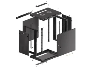 LANBERG RACKOVÁ SKŘÍŇ 19" NÁSTĚNNÁ 12U/600X450 PRO VLASTNÍ MONTÁŽ S KOVOVÝMI DVEŘMI ČERNÁ - obrázek 8