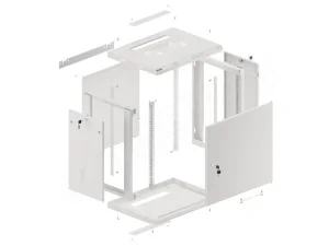 LANBERG RACKOVÁ SKŘÍŇ 19" NÁSTĚNNÁ 12U/600X450 PRO VLASTNÍ MONTÁŽ S KOVOVÝMI DVEŘMI ŠEDÁ - obrázek 3